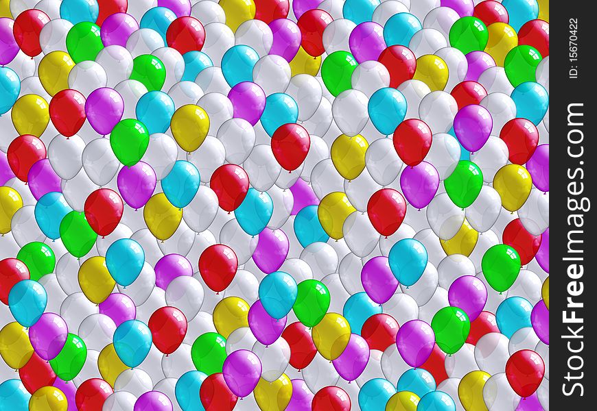 Background from the great number of varicoloured glossy balloons. Background from the great number of varicoloured glossy balloons