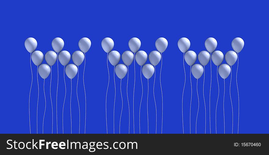 Isolated White Balloons