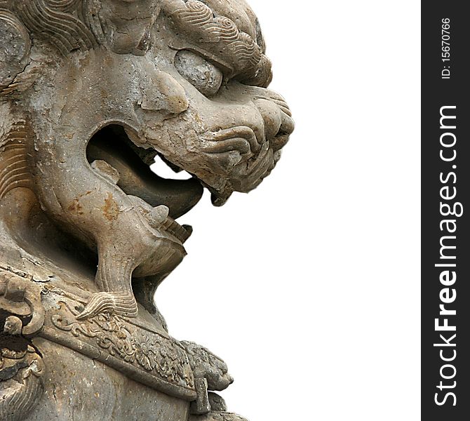 Isolated Chineese lion to be used as background for example. Isolated Chineese lion to be used as background for example
