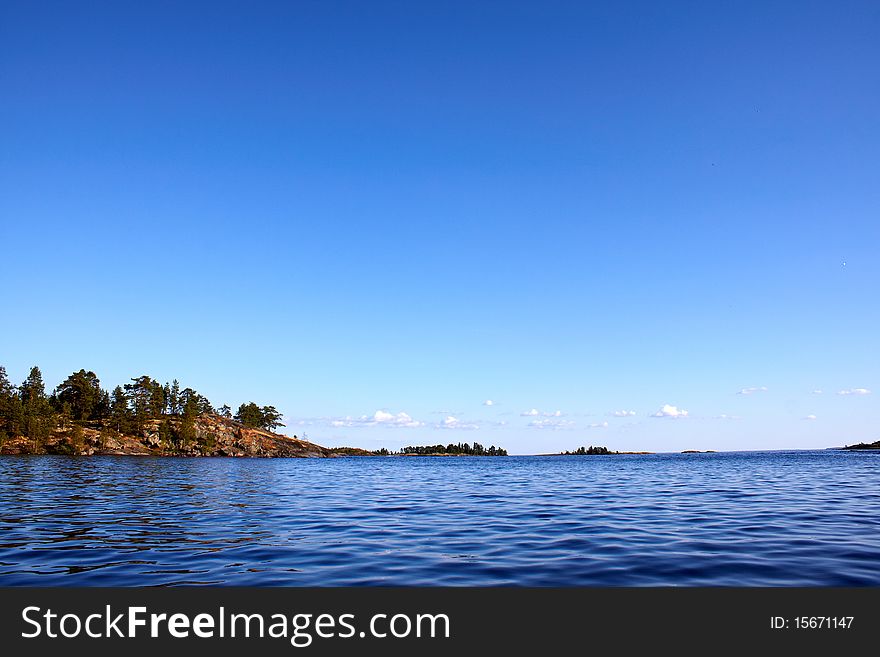 Blu waves in the lake