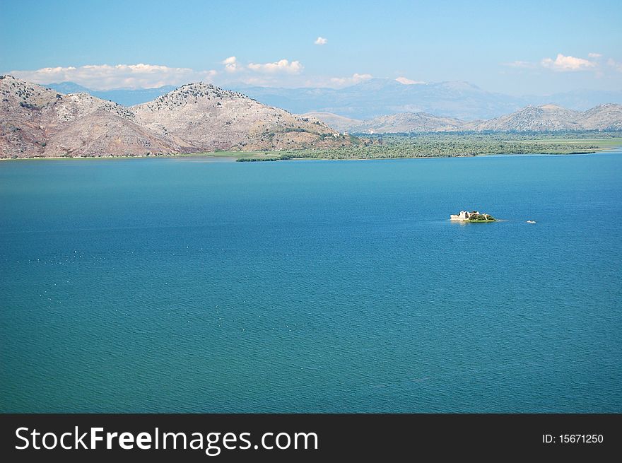 Gorgeous picturesque scene of Lake Skadar in Monte