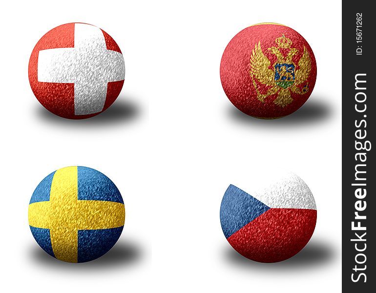 Sphere with the flag image on a white background