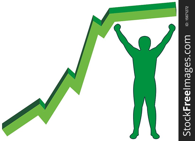 Man Contours And Green Chart Line