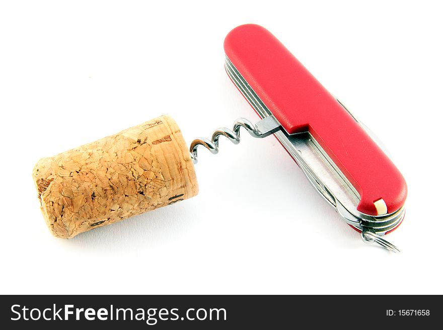 Wine corks and pocket knife with bottle opener