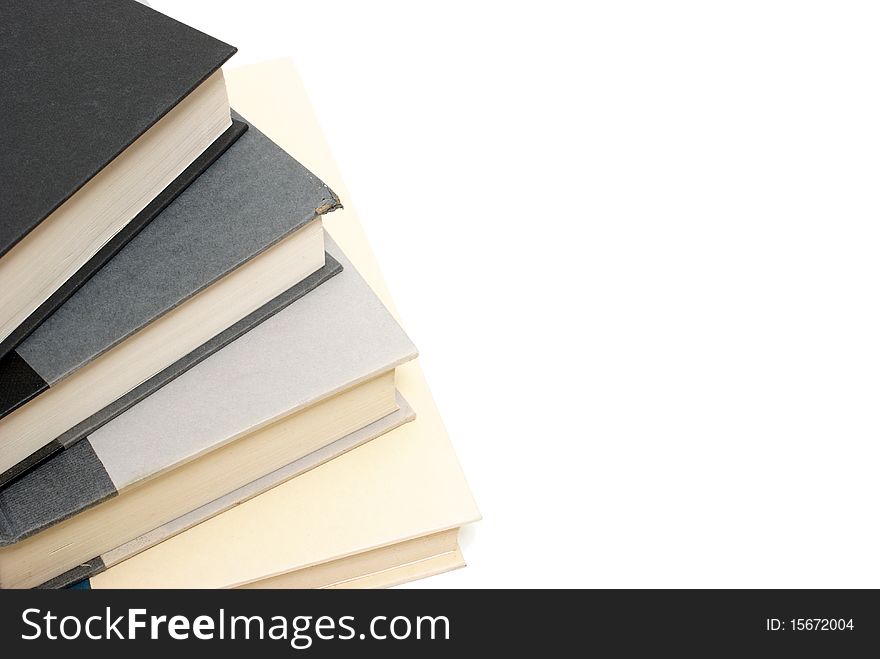 A stack of intellectual books isolated on white. A stack of intellectual books isolated on white.