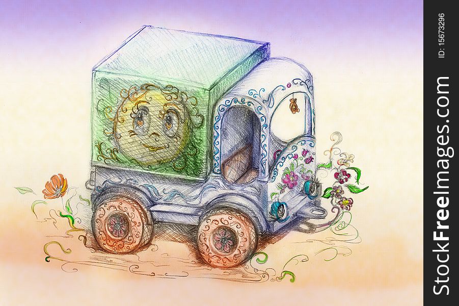 Child's Truck, amusing with pictures and smile