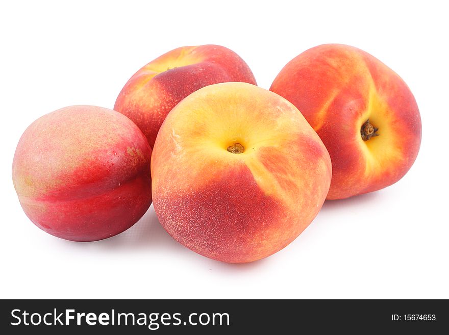 Ripe Nectarine on white background (isolated, clipping path)