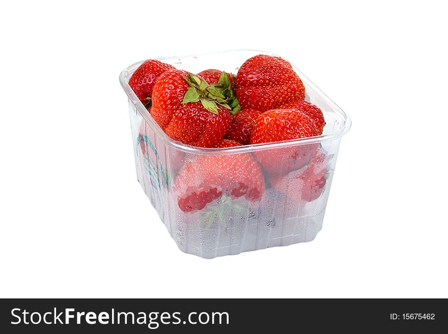 Ripe strawberry isolated on a white background