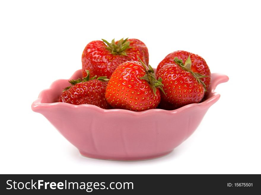 Ripe strawberry isolated on a white background