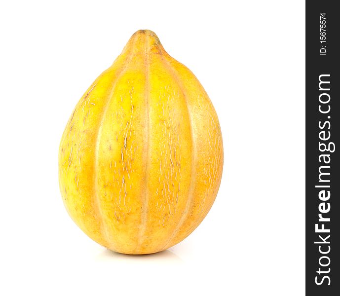 Yellow melon on a white background