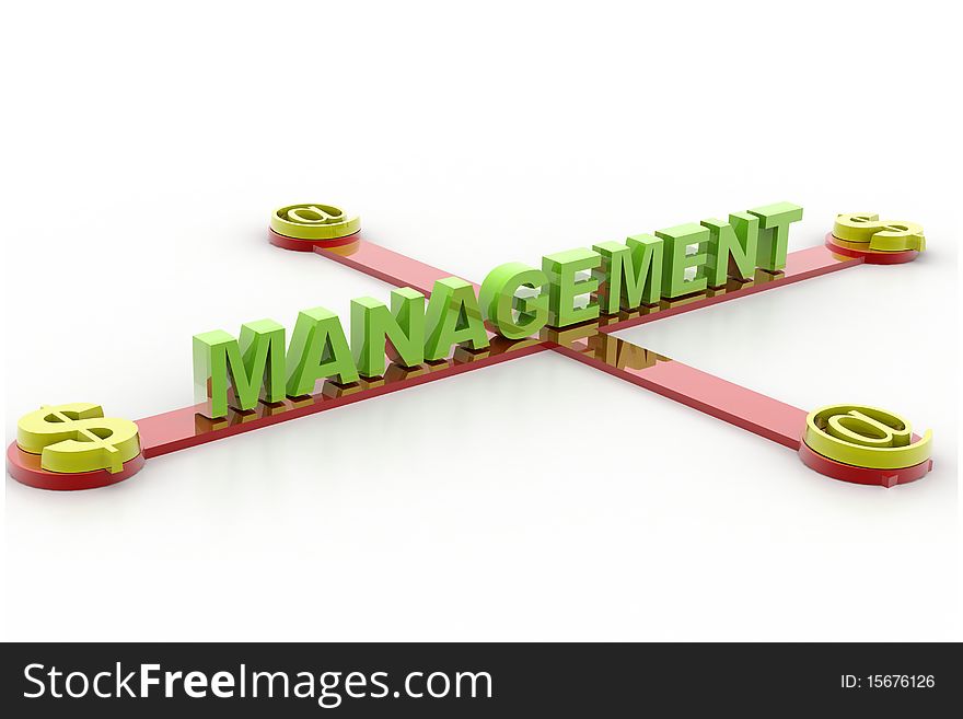 Digital illustration of management word and business symbol. Digital illustration of management word and business symbol