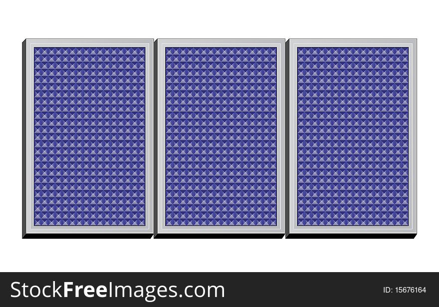 Blue solar panel on white background