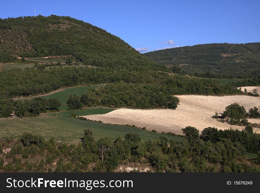 A view of umbria mountain near Sellano