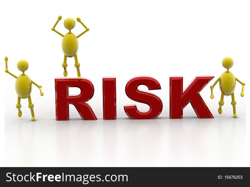 Digital illustration of risk concept in isolated background. Digital illustration of risk concept in isolated background