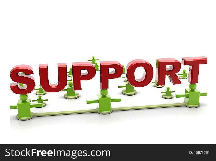 Digital illustration of support and business connection in isolated background