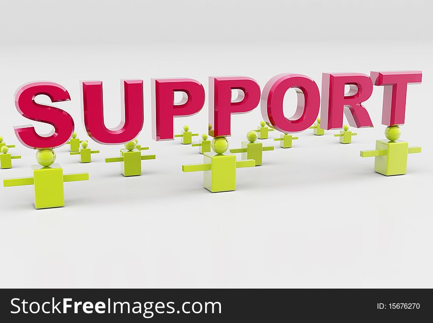 Digital illustration of support and business connection in isolated background