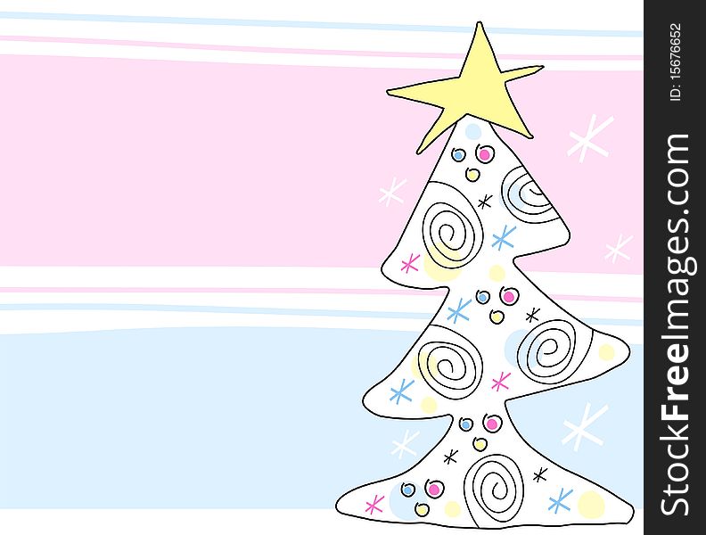 Background with artistic christmas tree