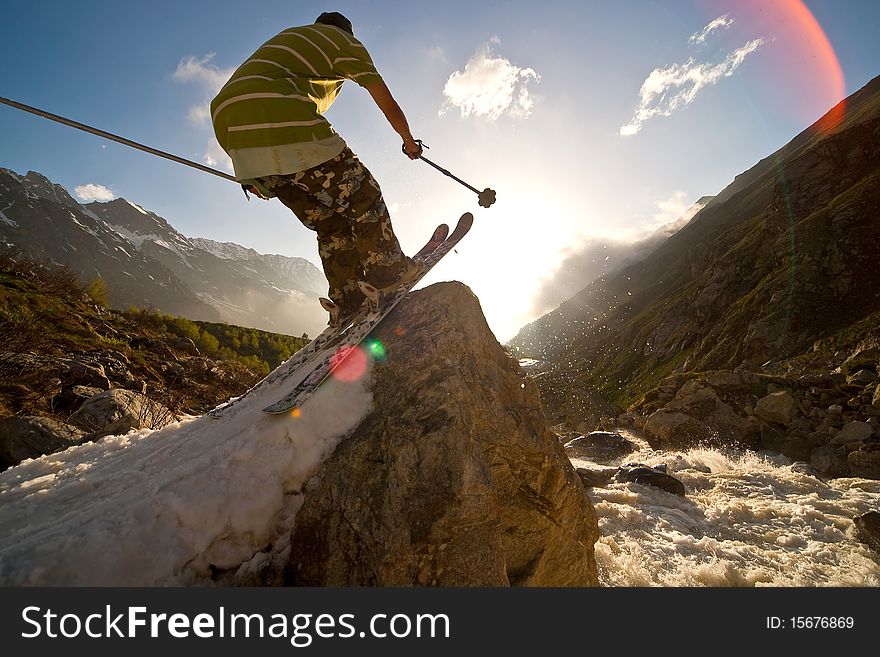 Freerider in Caucasus Mountains, Elbrus, summer 2010