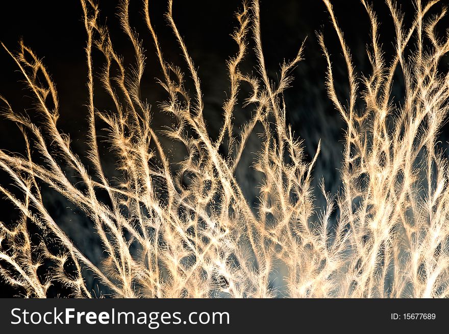 Special firework against a black sky