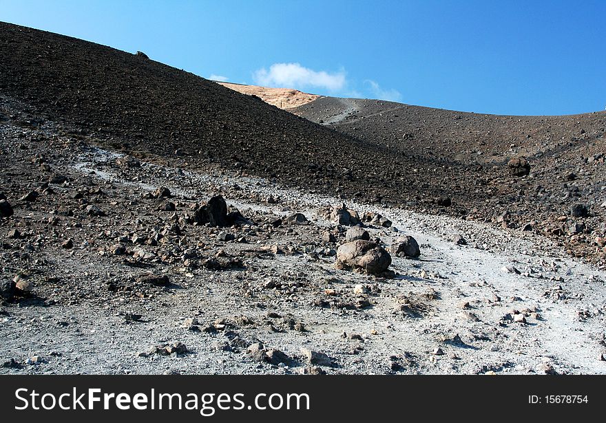 Grand crater on the Vulcano island