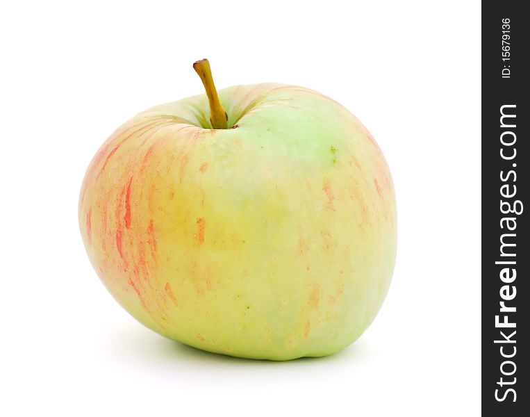 One apple on white background.