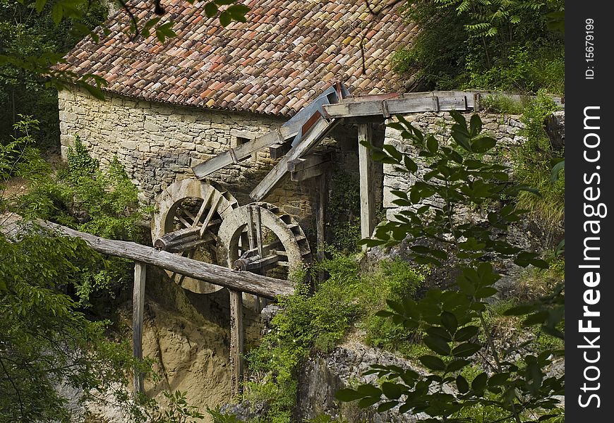 Focus on old water mill in Kotle. Focus on old water mill in Kotle