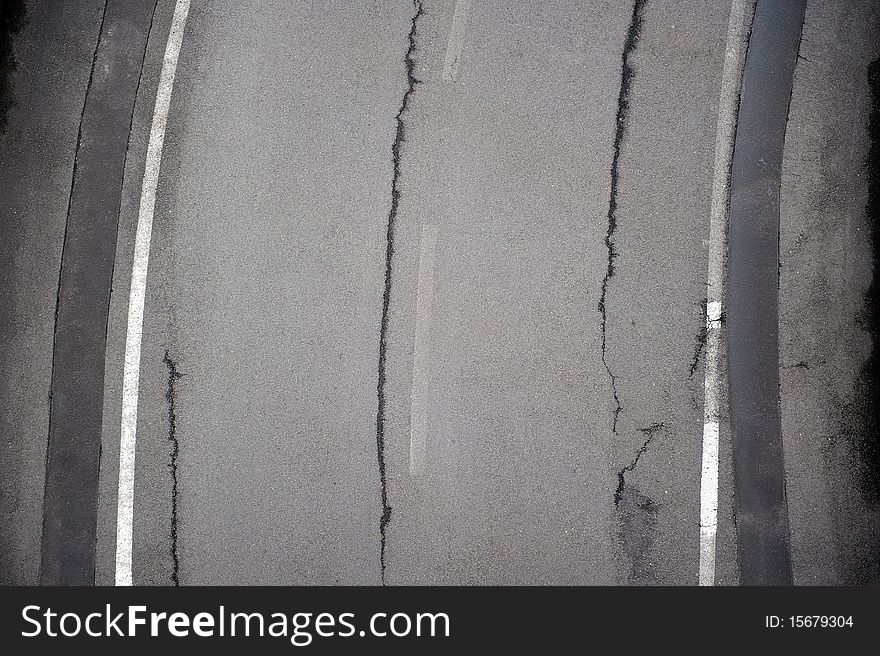 Curved road section top view texture