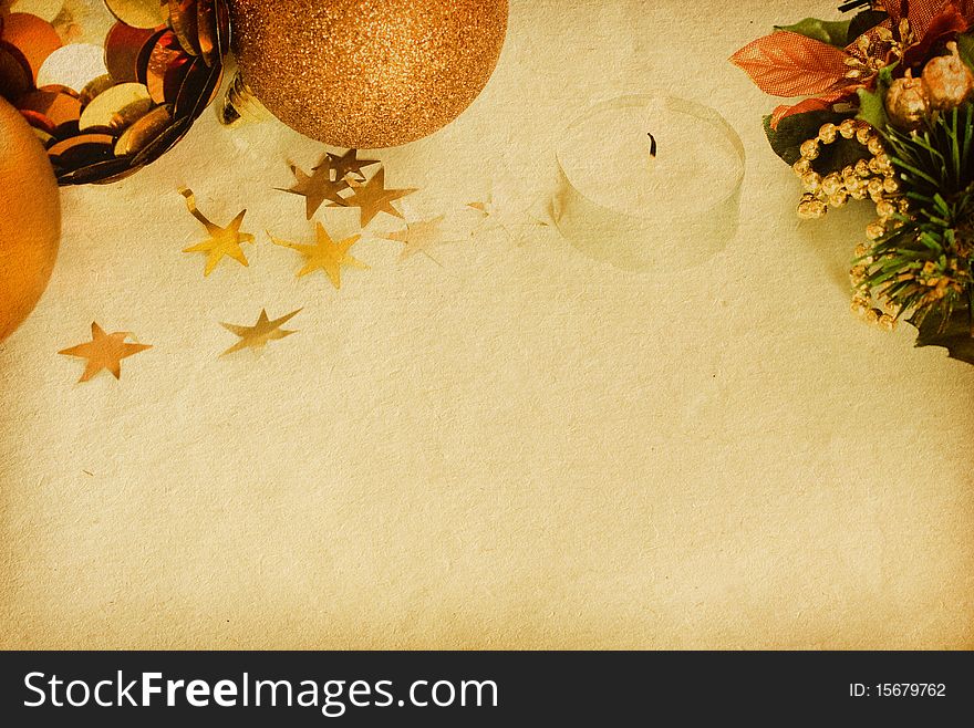 Christmas decoration. vintage background with space for text or image. paper textures.