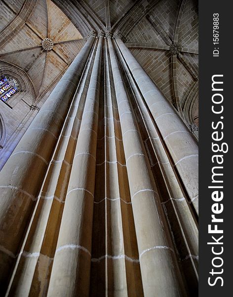Gothic pilon inside Batalha Monastery, Portugal