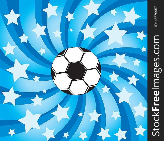 Soccer ball on dynamic, stars background, illustration. Soccer ball on dynamic, stars background, illustration.