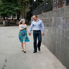 Young Couple In The Street Royalty Free Stock Image Young Couple In The Street Royalty Free Stock Image