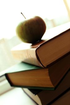 Apple And Books Royalty Free Stock Images