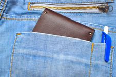 Jeans With Money Stock Photos