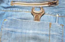 Tools In A Blue Jeans Pocket Royalty Free Stock Photo Tools In A Blue Jeans Pocket Royalty Free Stock Photo