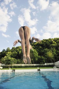 Woman Relax On Swimming Pool Stock Image Woman Relax On Swimming Pool Stock Image