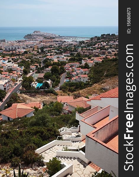 View of the castle of PeÃ±iscola, Castellon, Spain