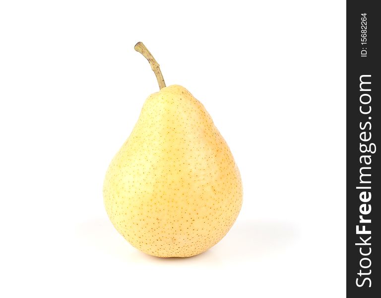 Yellow pear on a white background