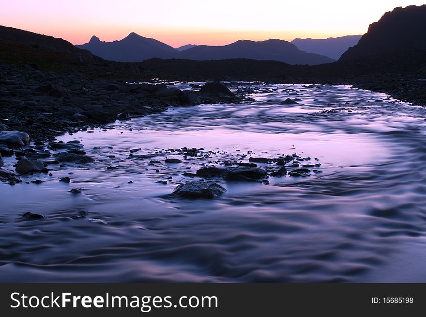 Sunrise in the mountains