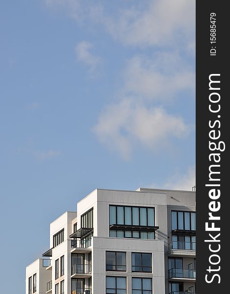 Beautiful apartment building with blue sky. Beautiful apartment building with blue sky