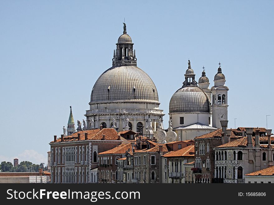 Venice, view of the Ponte Accademia at Basilica Santa Maria Della Salute, Italy, Europe