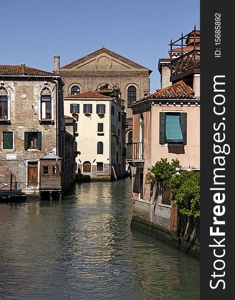 Venice, Canal With Beautiful Old Houses