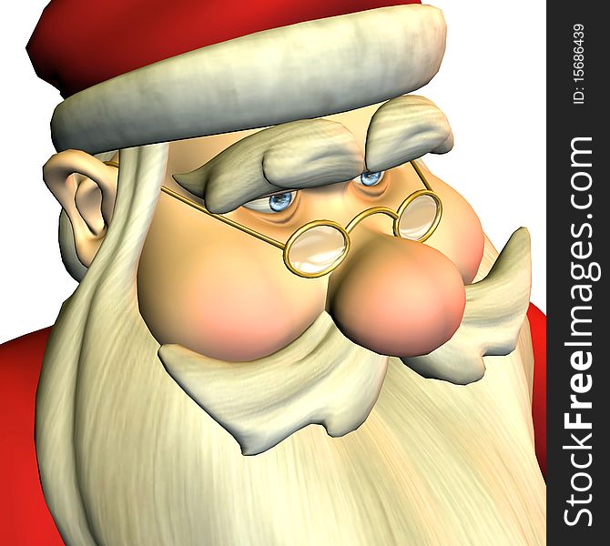 3d rendering Santa Claus than illustration