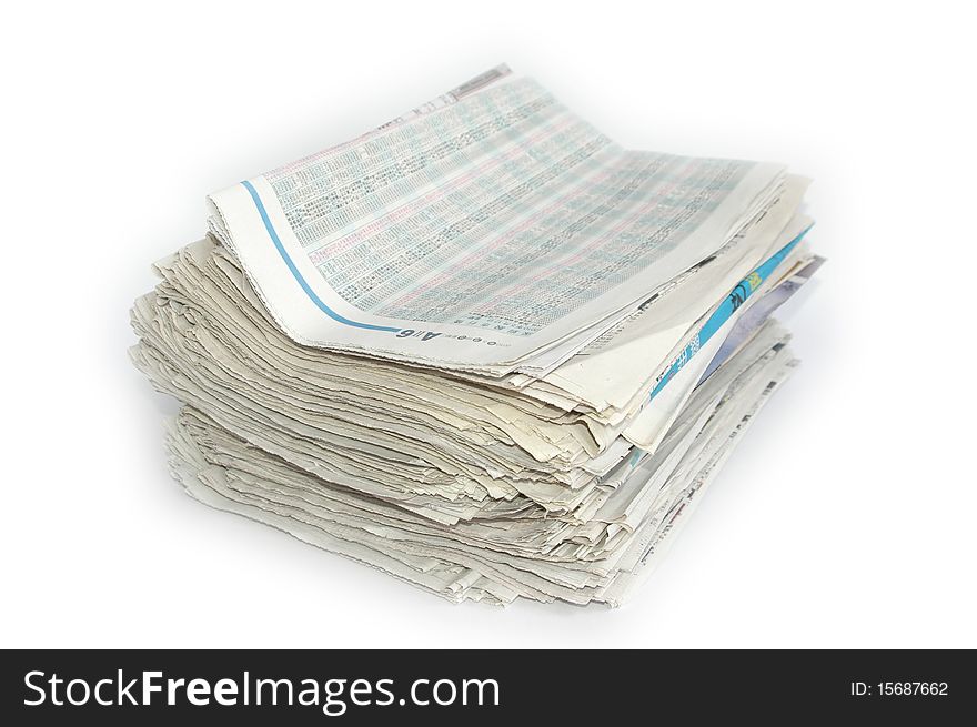 Newspapers isolated on white background. Newspapers isolated on white background