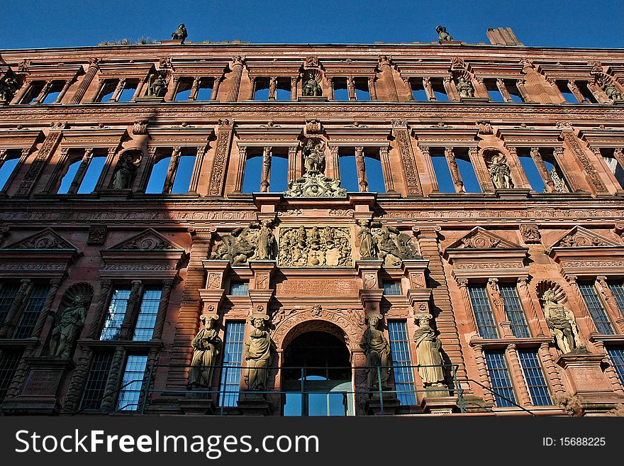 Historical Facade of Heidelberg Castle