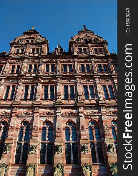 Front of Heidelberg Castle facing the village