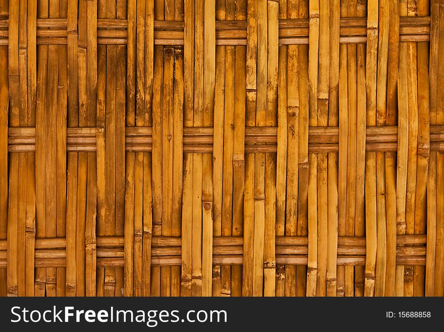 Thai style bamboo house wall