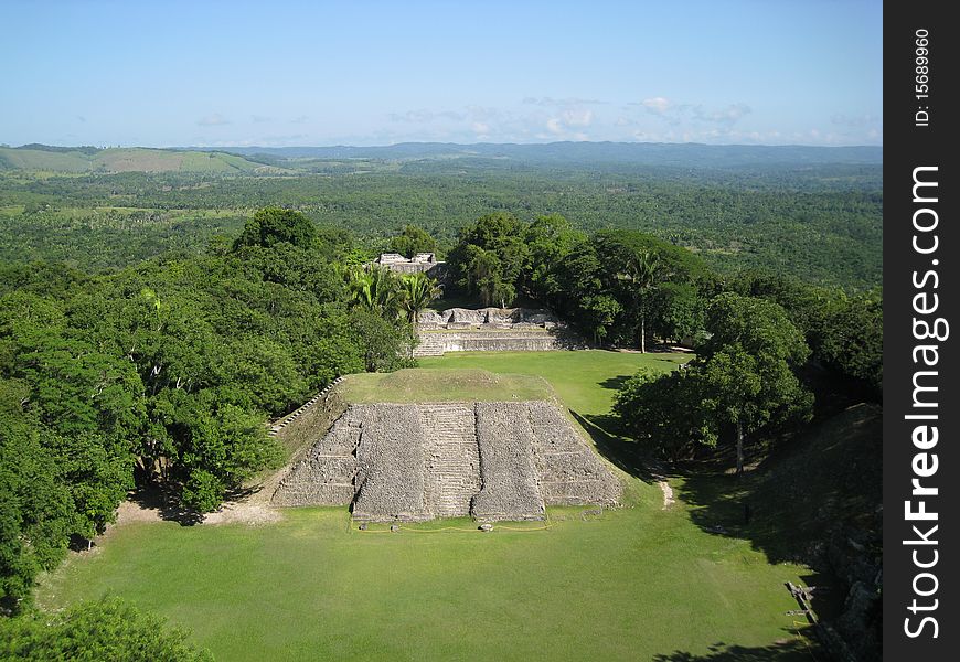 View on mayan ruin Xunantunich in Belize