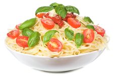 Pasta With Tomato And Basil Stock Photos Pasta With Tomato And Basil Stock Photos