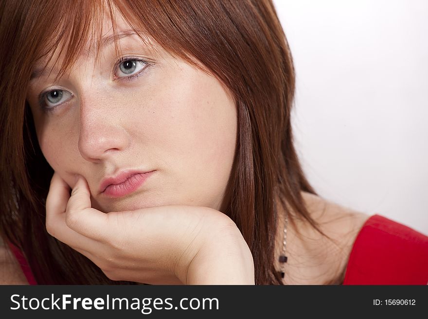 Young and attractive woman is sad