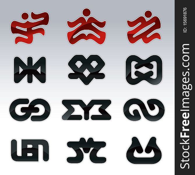 Icons for web. Symbolical signs.